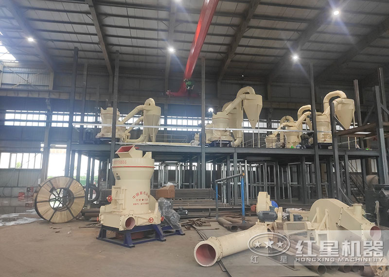 磨粉生產線中給料機、提升機現場安裝圖